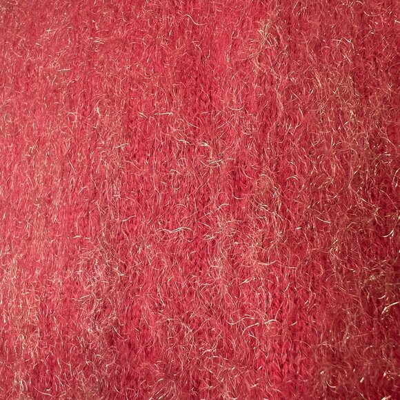 Vintage 1950s Angora Wool KGM Beaded Cardigan Sweater Pink 38 XS/Small - Picture 8 of 10